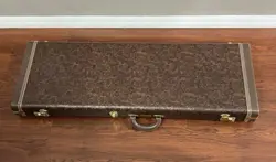 FENDER G&G WESTERN TOOLED BROWN LEATHER ELECTRIC GUITAR CASE STRAT TELE USA RARE
