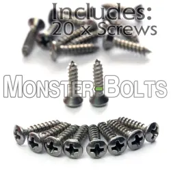 (20) STAINLESS STEEL PICKGUARD SCREWS - FOR FENDER STRAT TELE BASS GUITAR IBANEZ