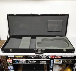 USED BLACK HARDSHELL CASE FITS FENDER STRAT / STRATOCASTER SIZED ELECTRIC GUITAR