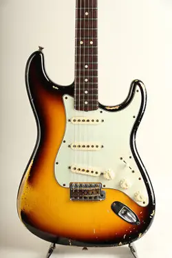 FENDER CUSTOM SHOP MBS 1963 STRATOCASTER HEAVY RELIC 3 COLOR SUNBURST BUILT BY J