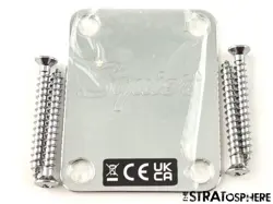 FENDER SQUIER SONIC STRAT HT H NECK PLATE, GUITAR PARTS CHROME STRATOCASTER