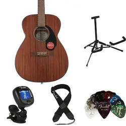 FENDER CC-60S ALL-MAHOGANY CONCERT ACOUSTIC GUITAR ESSENTIALS BUNDLE - NATURAL