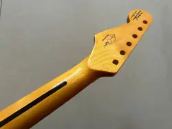 MAPLE YELLOW GLOSS 22 FRET STRAT ELECTRIC GUITAR NECK FOR DIY FENDER NECK STYLE