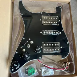 LEFT HAND PREWIRED LOADED PICKGUARD HSH CERAMIC PICKUPS FOR FENDER STRAT GUITAR