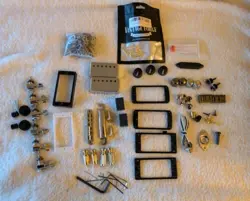HUGE ELECTRIC GUITAR PARTS LOT, FENDER STRATOCASTER TELECASTER KNOBS TUNERS NR