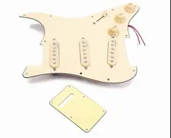 HOT TEXAS BLUES ALNICO 5 SINGLE COIL LOADED PICKGUARD FOR FENDER STRATS CREAM