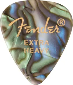 FENDER GUITAR PICK 351 SHAPE PREMIUM ABALONE EXTRA HEAVY FOR GUITAR / BASS NEW