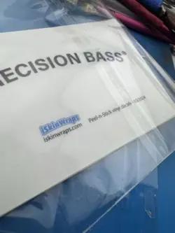 FENDER PRECISION BASS WATERSLIDE GUITAR HEADSTOCK DECALS WITH CS LOGO (SET OF 2)