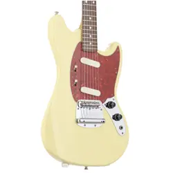 FENDER JAPAN MG69-65 ELECTRIC GUITAR YELLOW WHITE USED