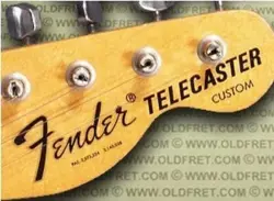 2PCS FENDER TELECASTER CUSTOM GUITAR WATERSLIDE TRANSFER HEADSTOCK DECAL STICKER
