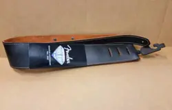 FENDER GUITAR STRAP LEATHER BLACK/BROWN SUEDE DIAMOND ANNIVERSARY 60TH NEWWTAGS