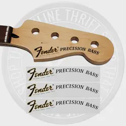 FENDER PRECISION BASS WATERSLIDE GUITAR HEADSTOCK DECALS (SET OF 3)