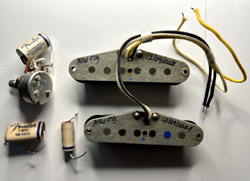 RARE FENDER CUSTOM SHOP STRATOCASTER HANDWOUND PICKUPS, COVERS & POT
