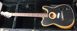 FENDER AMERICAN ACOUSTASONIC TELECASTER GUITAR WITH CASE - BLACK