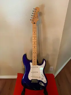 2000 FENDER STRATOCASTER STANDARD MIDNIGHT BLUE MIM ELECTRIC GUITAR W/HARD CASE