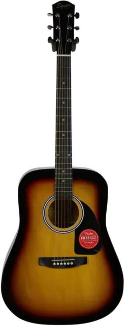 FENDER SQUIER DREADNOUGHT ACOUSTIC GUITAR - SUNBURST (DISCOLORATION AND WEAR ON