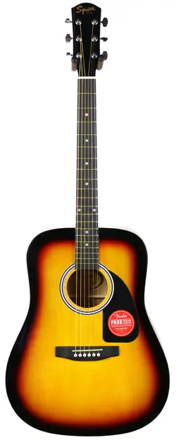 FENDER SQUIER DREADNOUGHT ACOUSTIC GUITAR - SUNBURST (BLEMISHED THROUGHOUT; PLAY