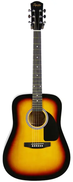 FENDER SQUIER DREADNOUGHT ACOUSTIC GUITAR - SUNBURST (MINOR DAMAGES; COSMETIC WE