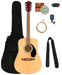 FENDER SQUIER DREADNOUGHT ACOUSTIC GUITAR - NATURAL W/ GIG BAG