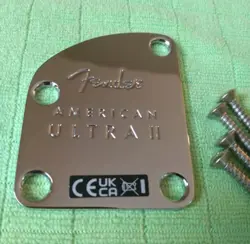 FENDER AMERICAN ULTRA II NECK PLATE STRATOCASTER TELECASTER CHROME CONTOUR USA