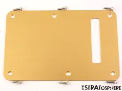 FENDER AMERICAN ULTRA II STRAT, GOLD ANODIZED STYLE TREMOLO COVER, STRATOCASTER