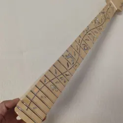 LOW 22 FRET STRAT ELECTRIC GUITAR NECK MAPLE FOR DIY FENDER REPLACE TREE INLAY