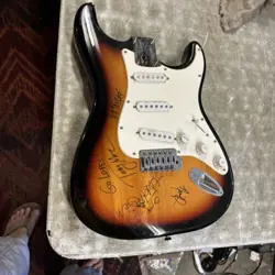 2010 FENDER SQUIER BULLET STRATOCASTER BODY LUTHIER SIGNED BY TOBY MAC BAND