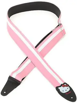FENDER X HELLO KITTY LEATHER GUITAR STRAP - PINK