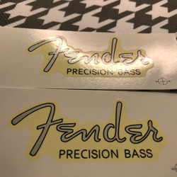 2PCS VINTAGE & FENDER - P BASS GUITAR WATERSLIDE TRANSFER HEADSTOCK LOGO DECAL