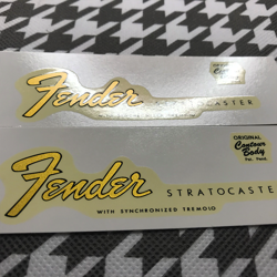 2PCS VINTAGE & FENDER - STRAT ST GUITAR WATERSLIDE TRANSFER HEADSTOCK LOGO DECAL