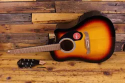 FENDER FA-125CE DREADNOUGHT ACOUSTIC-ELECTRIC GUITAR SUNBURST DAMAGED