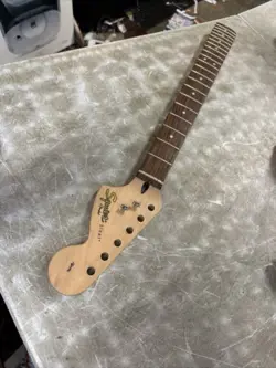 2017 FENDER STRATOCASTER SQUIER 70S HEADSTOCK GUITAR NECK GOLD LOGO LUTHIER