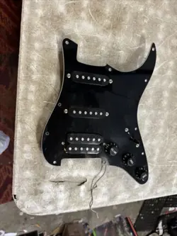 2017 FENDER SQUIER STRAT STRATOCASTER GUITAR LOADED PICKGUARD BLACK 3 PLY HSS