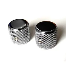 2 FENDER TELECASTER PURE VINTAGE 60'S KNURLED KNOBS ALUMINIUM CHROME 009-5799-04