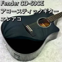 FENDER CD-60CE ACOUSTIC GUITAR ECO BLACK, GIG BAG, USED, MINOR SCRATCHES