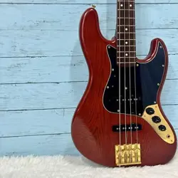 FENDER JAPAN JAZZ BASS JGB-70 N SERIAL RED ELECTRIC BASS GUITAR USED FROM JAPAN