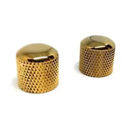 2 KNOBS METAL GOLD FENDER FOR TELECATSER OR PRECISION BASS