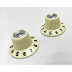 2 KNOBS FENDER HAT SET SORCIèREBLANC VINTAGE, PURE VINTAGE 1965
