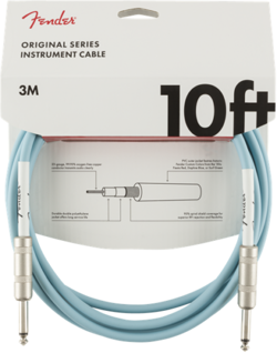 GENUINE FENDER ORIGINAL SERIES INSTRUMENT/GUITAR CABLE, DAPHNE BLUE, 10' FT