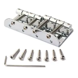 1 SET BRIDGE FOR FENDER PRECISION JAZZ BASS GUITAR PARTS CHROME 201B-4 BADASS O
