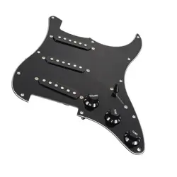 BLACK ELECTRIC GUITAR LOADED PICKGUARD PICKUPS REPLACEMENT FOR FENDER STRAT G