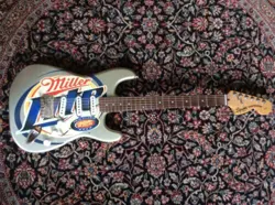 2004 SQUIER BY FENDER STRATOCASTER “MILLER LITE” ADVERTISING EXCELLENT