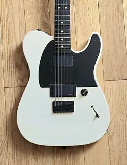 FENDER JIM ROOT TELECASTER FLAT WHITE USED MAHOGANY BODY MAPLE NECK W/HARD CASE