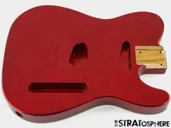 NEW REPLACEMENT BODY FOR FENDER TELECASTER TELE, ROASTED ASH, WINE RED
