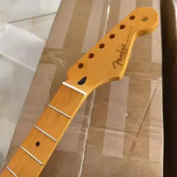 YELLOW MATTE 22 FRET STRAT ELECTRIC GUITAR NECK MAPLE FOR FENDER REPLACE