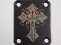 FENDER STRAT/TELE NECK PLATE - CROSS BLACK 