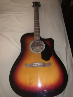 FENDER FA-125CE DREADNOUGHT CUTAWAY ACOUSTIC ELECTRIC GUITAR - SUNBURST