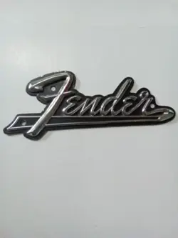 VINTAGE FENDER AMPLIFIER NAMEPLATE LOGO METAL EMBLEM GUITARS SIGN 1970