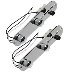 2 PCS PREWIRED LOADED GUITAR CONTROL PLATE 3 WAY SWITCH FOR FENDER CHROME