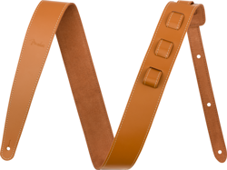 FENDER 2 INCH WIDE ESSENTIALS  LEATHER STRAP, TAN, 0990642120